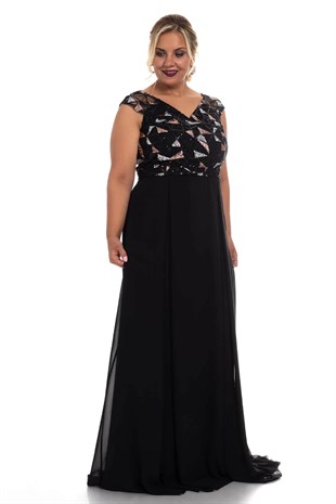 9290 BB Üzeri Renkli Geometrik Desen Şifon Elbise