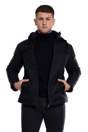95327-283 İçi Kürklü Kapşonlu Dalgıç Kumaş Erkek Kaban