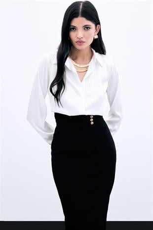 987-2053 Düz Saten Gömlek