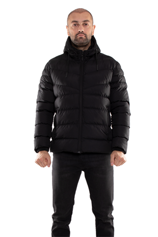 99423-304 SlimFit Kapşonlu Tay Tüyü Erkek Şişme Mont