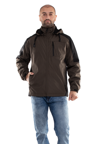 99437-287 RegularFit Kapşonlu Kısa İkiRenkli Erkek Mont