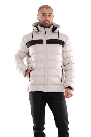 99477-113 RegularFit Kapşonlu İçi Kürklü Erkek Şişme Mont