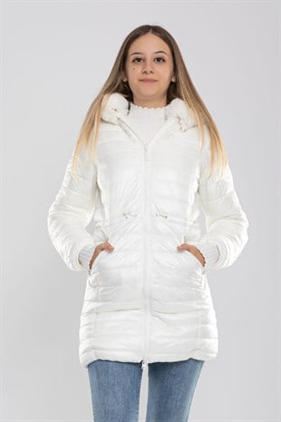 D89742 Çift Taraflı İçi Kürklü Kadın Şişme Mont