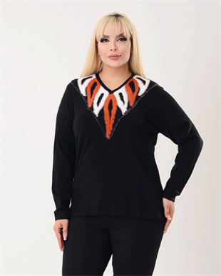 H1418 Sosis Vyaka Yumoş Desenli Bluz