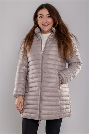 HV883 Kapüşonlu Kapitone Astarlı Mont