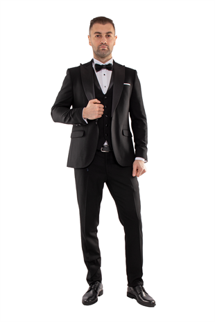 JK30SF18M097 Slimfit Papyonlu 6 Drop Yelekli Damatlık