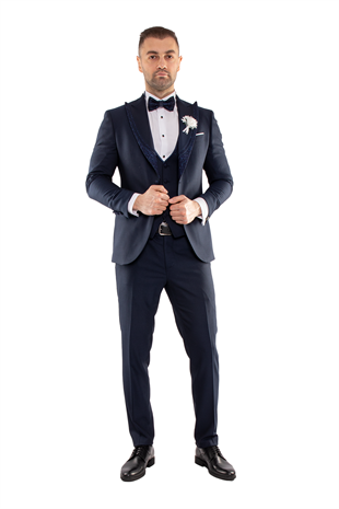 JK36SF18M038 Slimfit 6 Drop Papyonlu Yelekli Damatlık