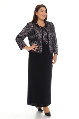 M-637 BB NALKIŞLI UZUN ELBİSE-CEKET TAKIM