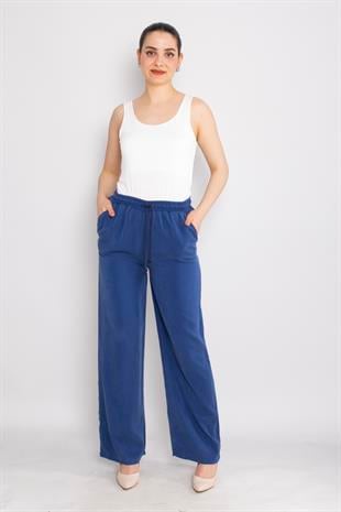 ŞMA8033 Beli lastikli Tencel Bol Paça Pantolon