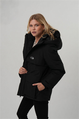 SOFİA Kapüşonlu Cep Detay Kadın Mont