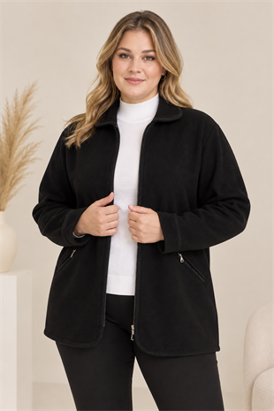 T4115 Fermuarlı Cepli Triko Çelik Örme Ceket