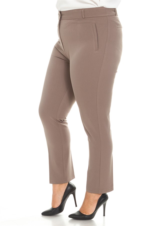 11634 Yan Cep Klasik Krep Pantolon