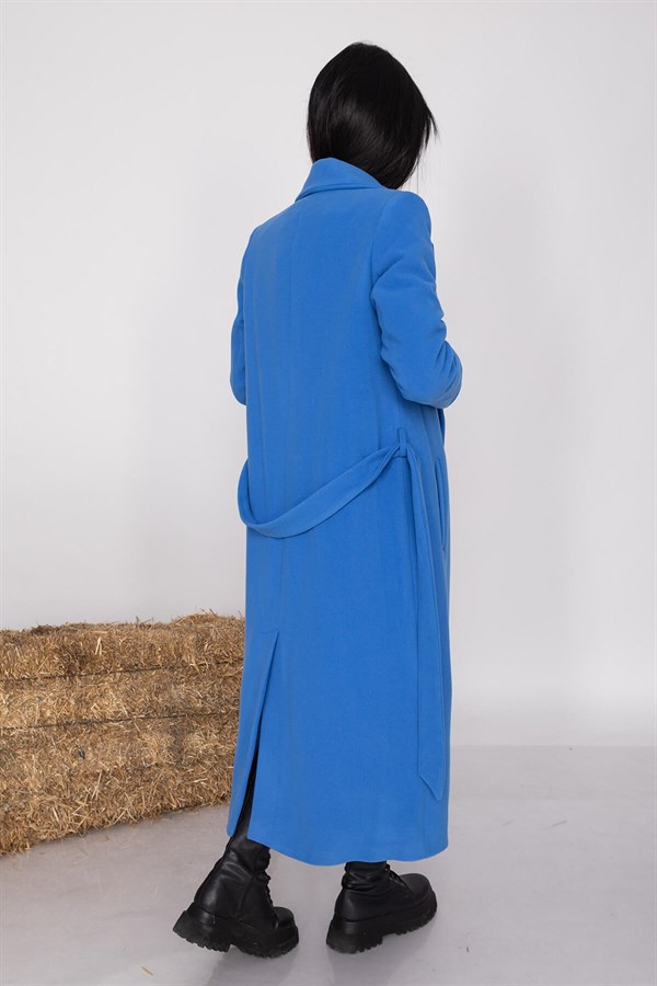 20128 Kuşaklı Erkek Yaka Kaşe Kaban