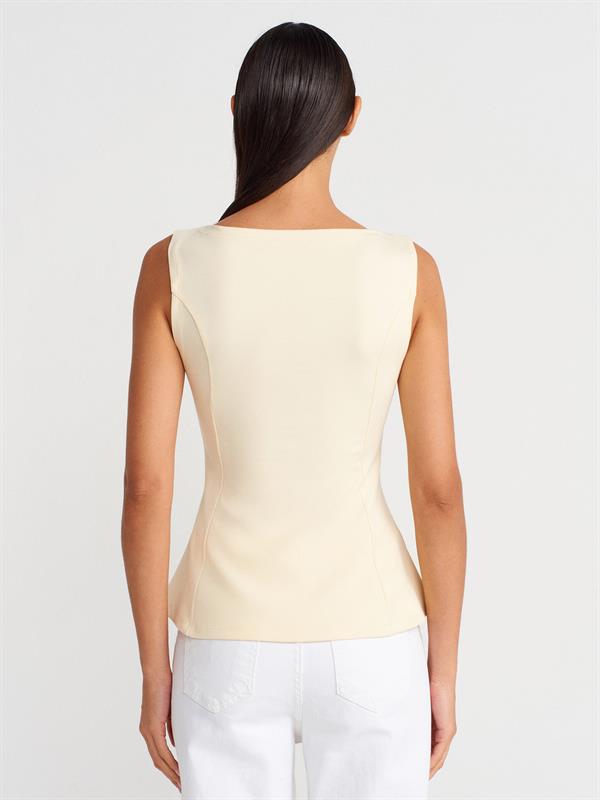 21001 Kayık Yaka Peplum Top Crop