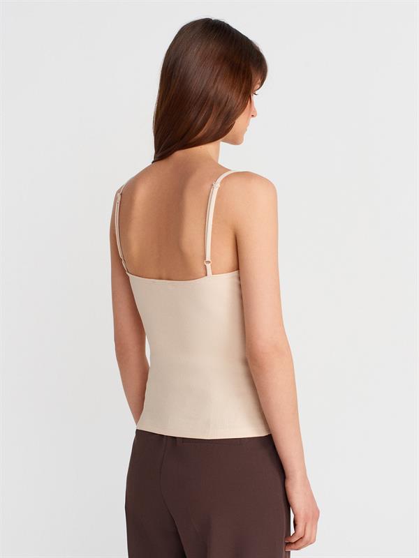 21015 Askılı Dantel Detay Top Crop