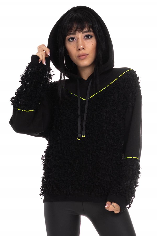 2209 Saçaklı Kapşonlu Pamuklu Sweat