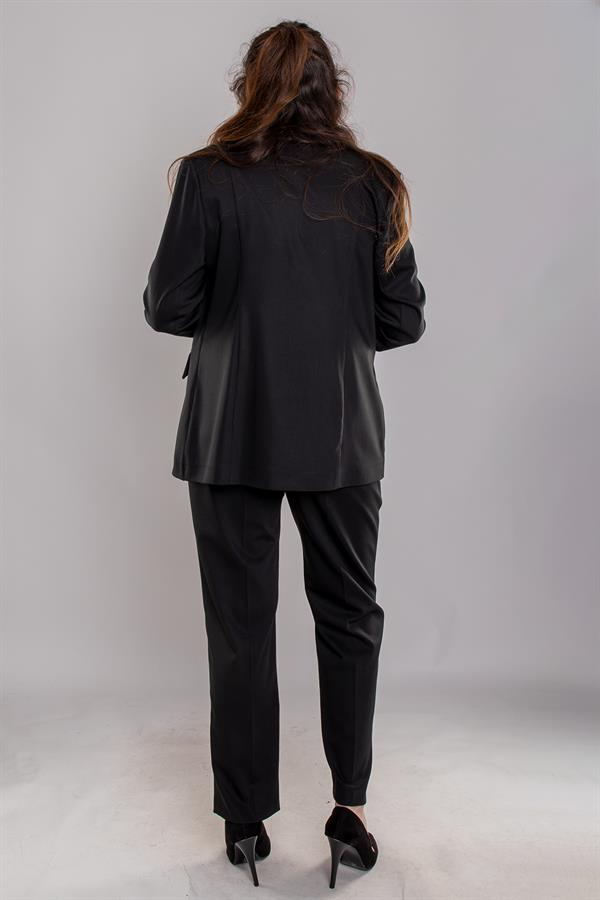 2231 Büyük Beden İki Düğme Blazer Ceket Pantolon Takım