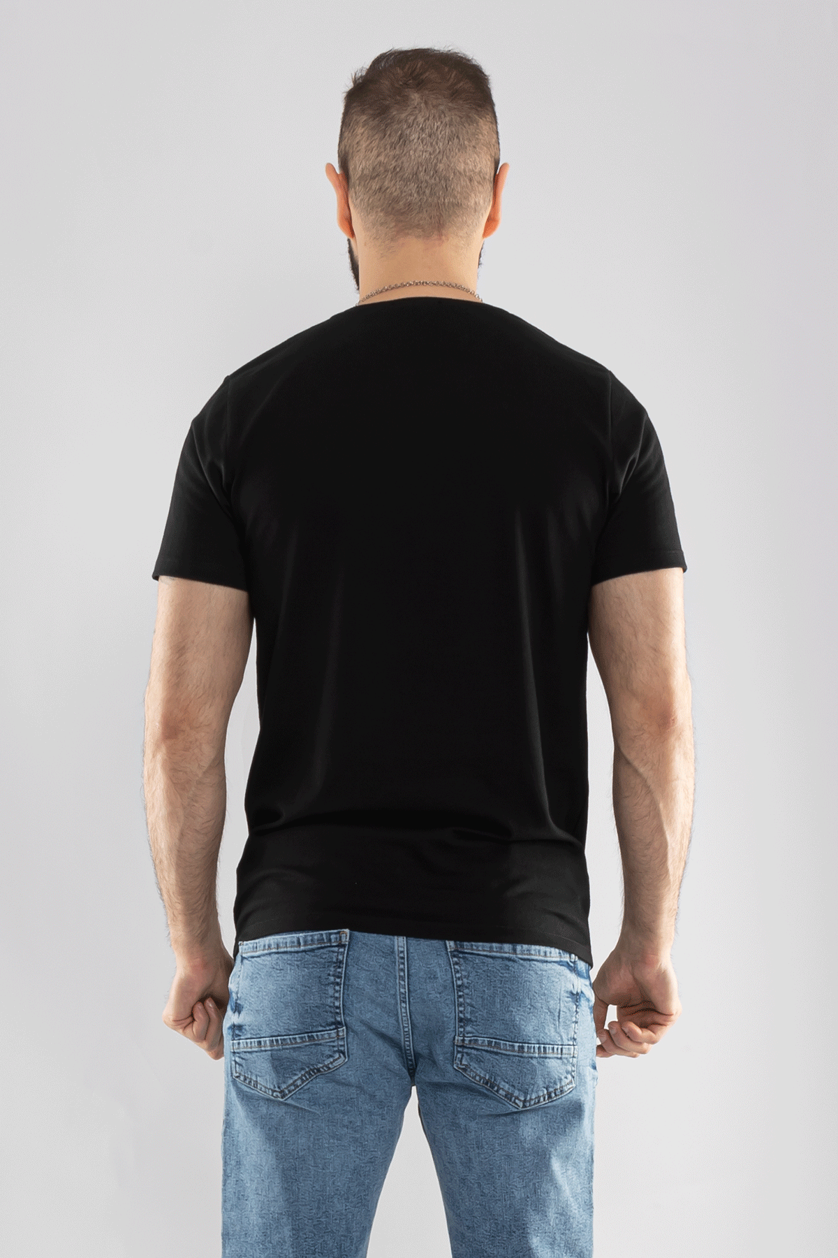 2413 Bisiklet Yaka Merserize Pamuk Düz Basic Tshirt
