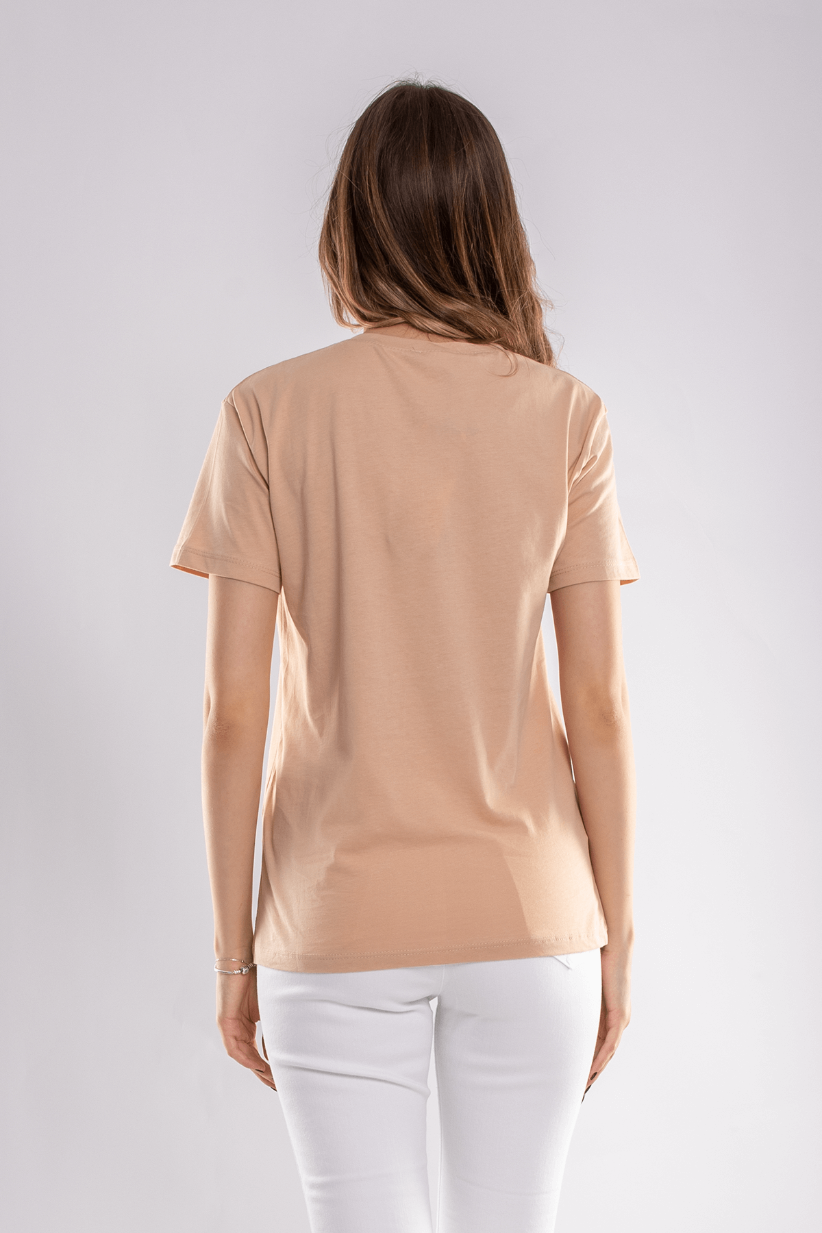2609 Payetli Yaprak Desen Kadın Tshirt