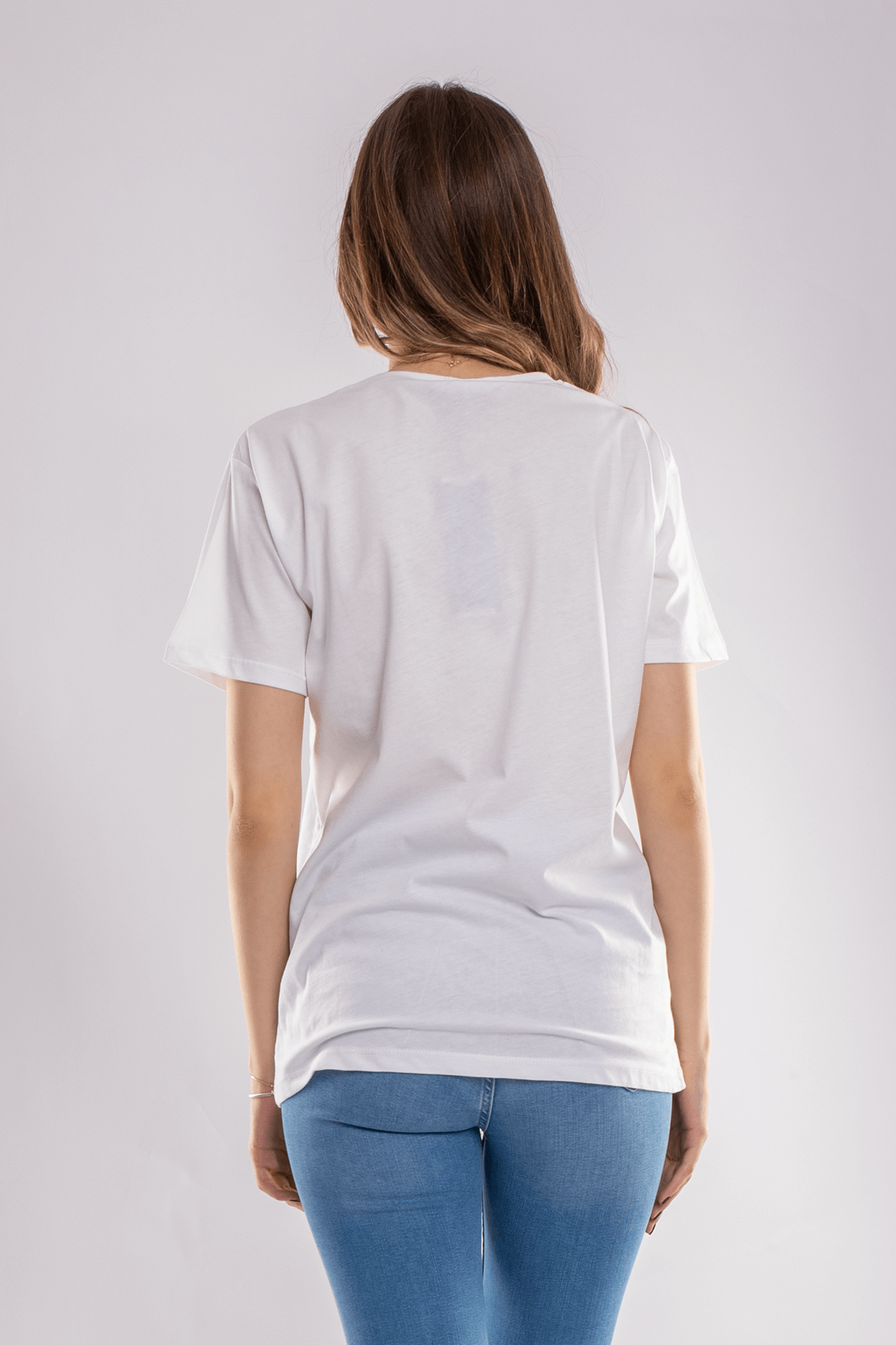2652 Yaldızlı Yaprak Desen Payet Detay Kadın Tshirt