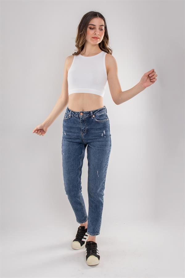 30114 Bisiklet Yaka Crop Top Likralı Büstiyer