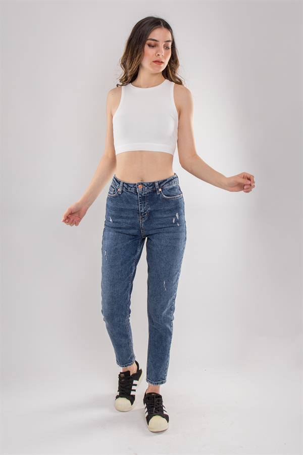 30114 Bisiklet Yaka Crop Top Likralı Büstiyer