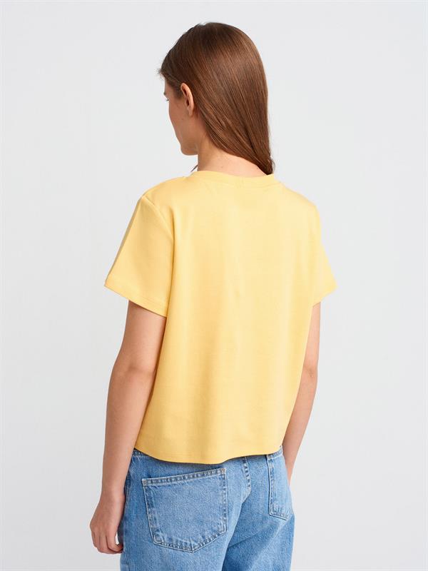 30584 Bisiklet Yaka Pamuklu Tshirt