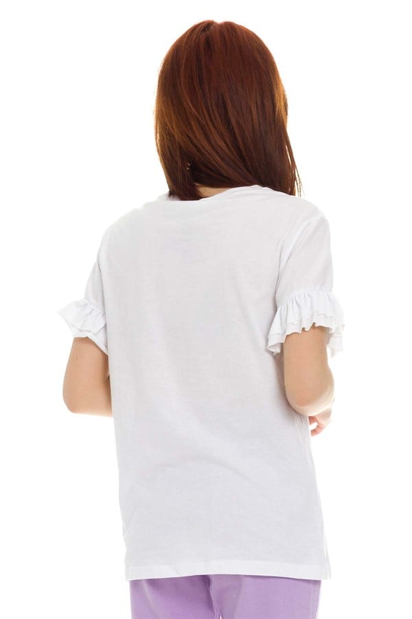 3060 Arı Baskılı Boncuklu Tshirt