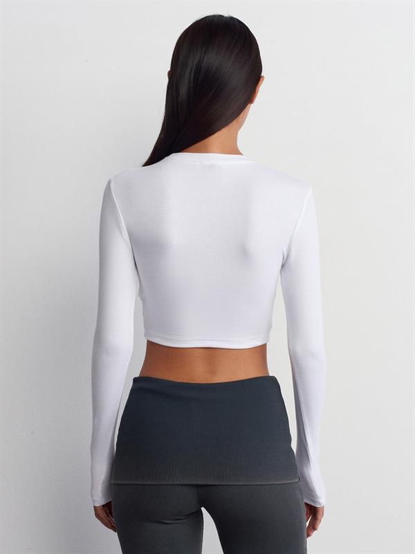31236 Uzun Kollu Basic Crop Top Body