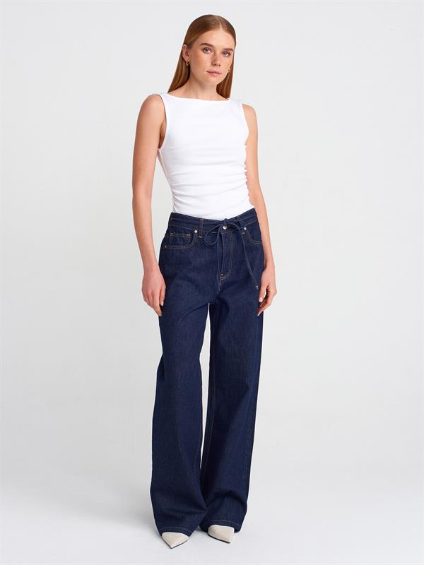 31589 Büzgülü Kayık Yaka Top Crop