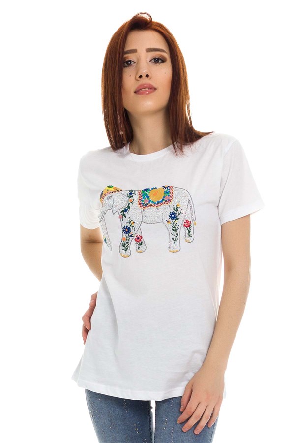 3239 Filli Taşlı Tshirt