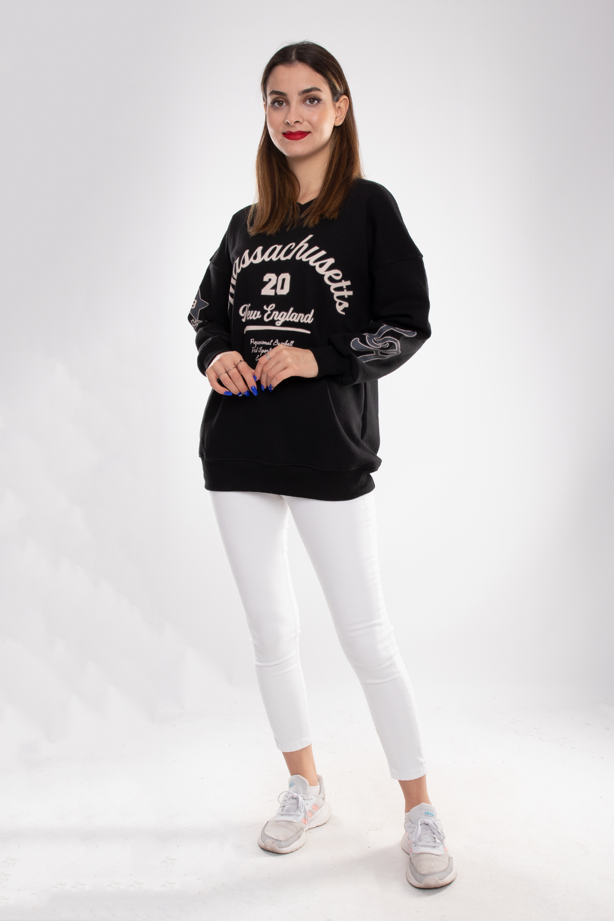 3673 Vyaka İçi Şardonlu Yazı Baskılı Pamuk Sweat