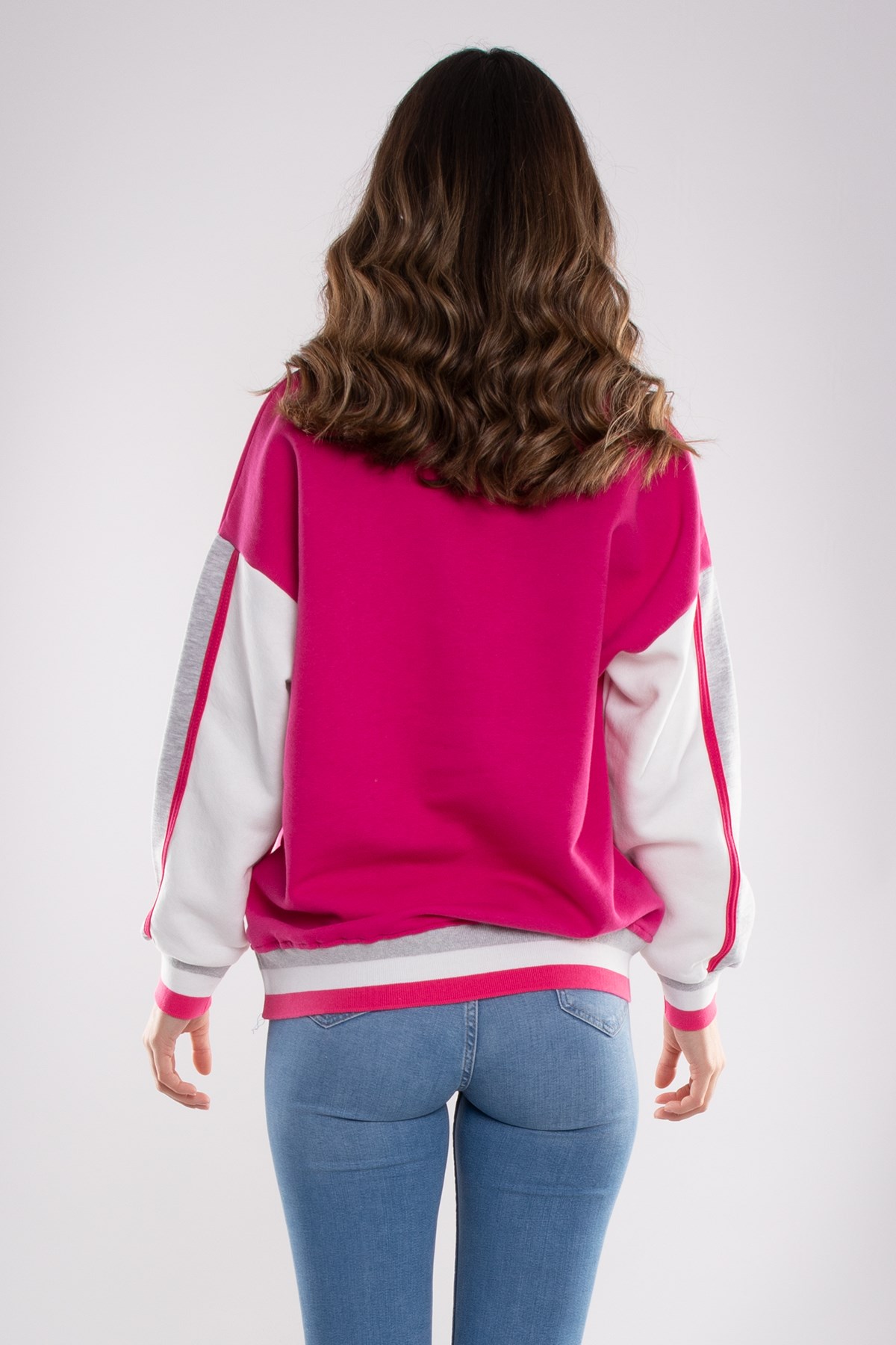 3691 Bisiklet Yaka Paris İçi Şardonlu Pamuklu Kadın Sweat