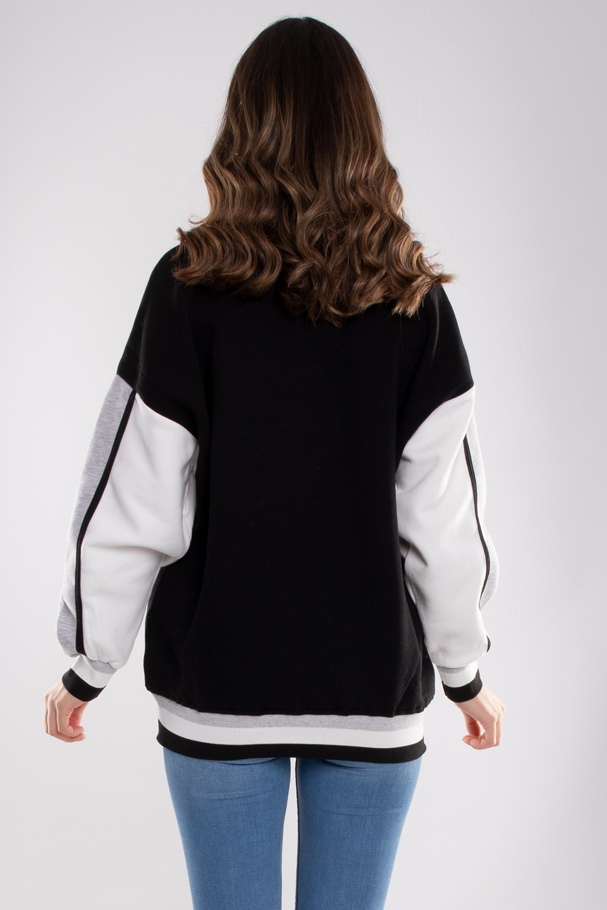 3691 Bisiklet Yaka Paris İçi Şardonlu Pamuklu Kadın Sweat