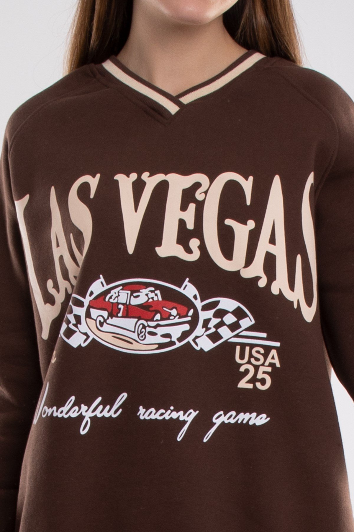 3703 Vyaka Lasvegas İçi Şardonlu Pamuklu Kadın Sweat