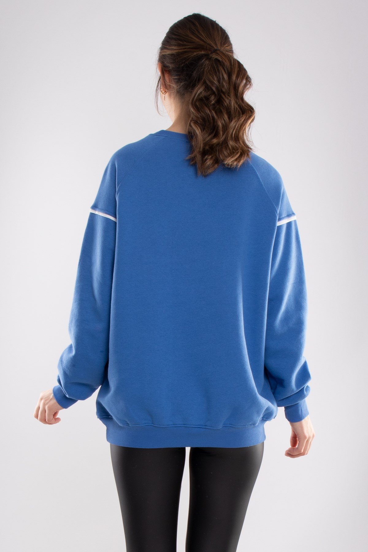 3705 Bisiklet Yaka NY İçi Şardonlu Pamuklu Kadın Sweat