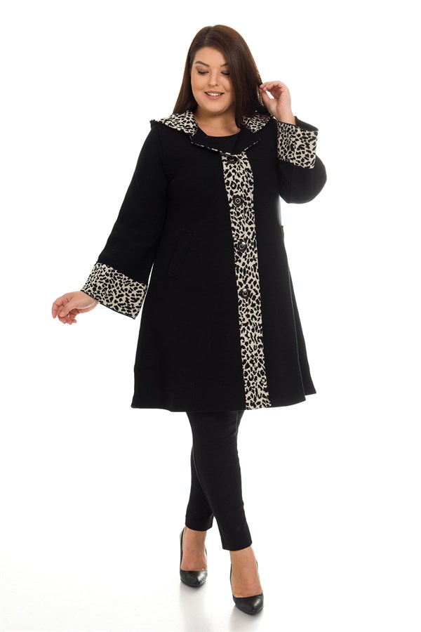 4061-3 LEOPAR DETAYLI DÜĞMELİ ÇELİK ÖRGÜ HIRKA