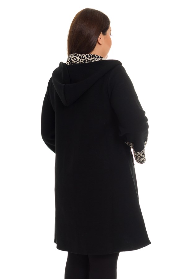 4061-3 LEOPAR DETAYLI DÜĞMELİ ÇELİK ÖRGÜ HIRKA