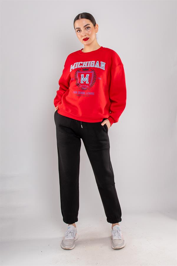 5120 Michagen Bisiklet Yaka İçi Şardonlu Sweatshirt