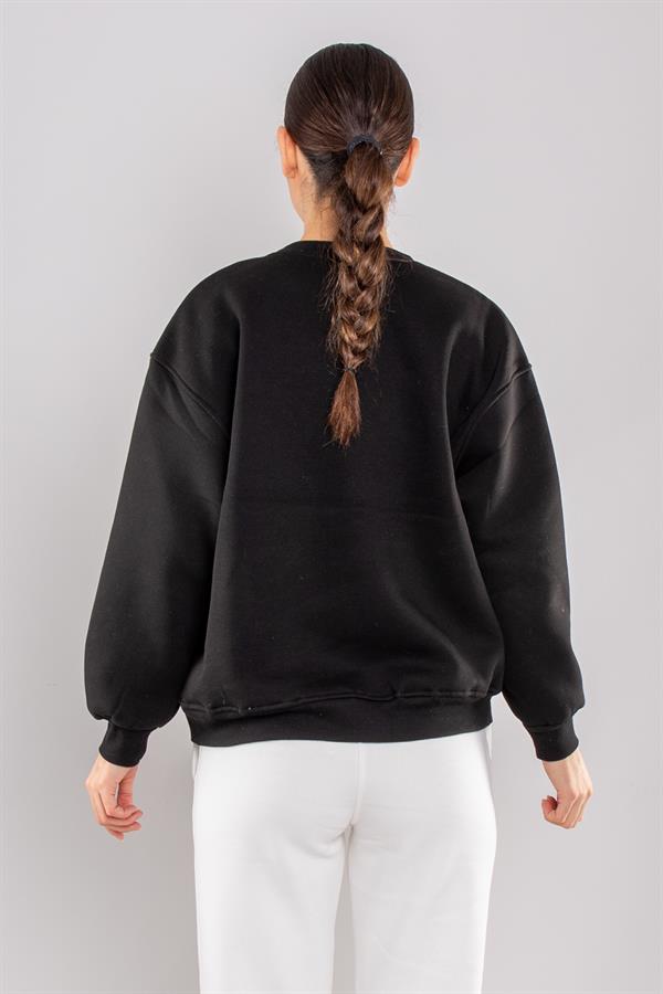 5120 Michagen Bisiklet Yaka İçi Şardonlu Sweatshirt