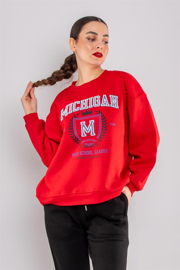 5120 Michagen Bisiklet Yaka İçi Şardonlu Sweatshirt