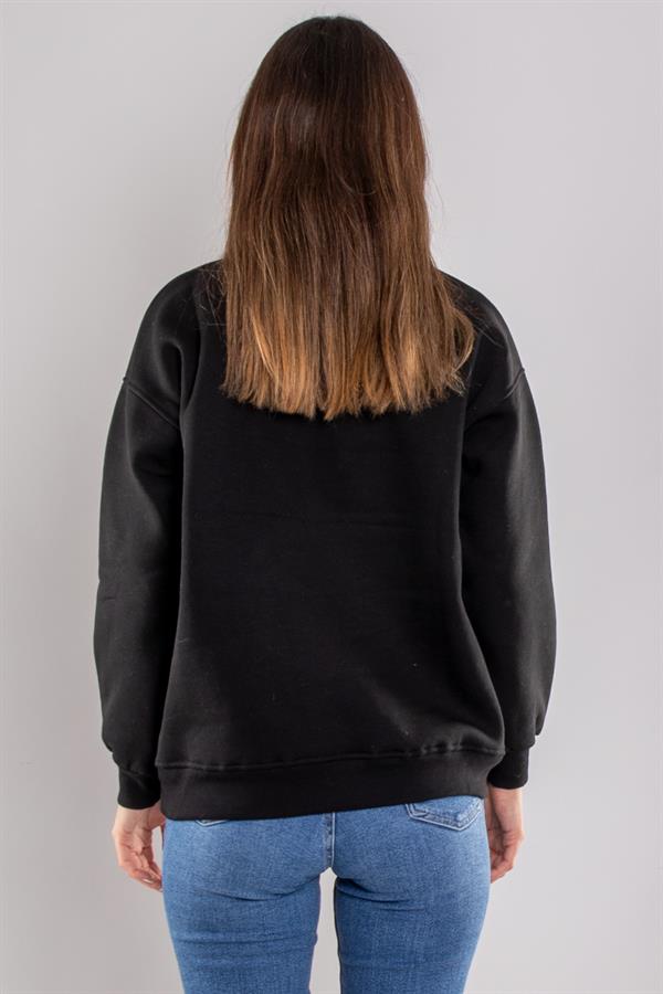 5138 Triko Şapkalı Ayıcık Baskı içi Şardonlu Sweat