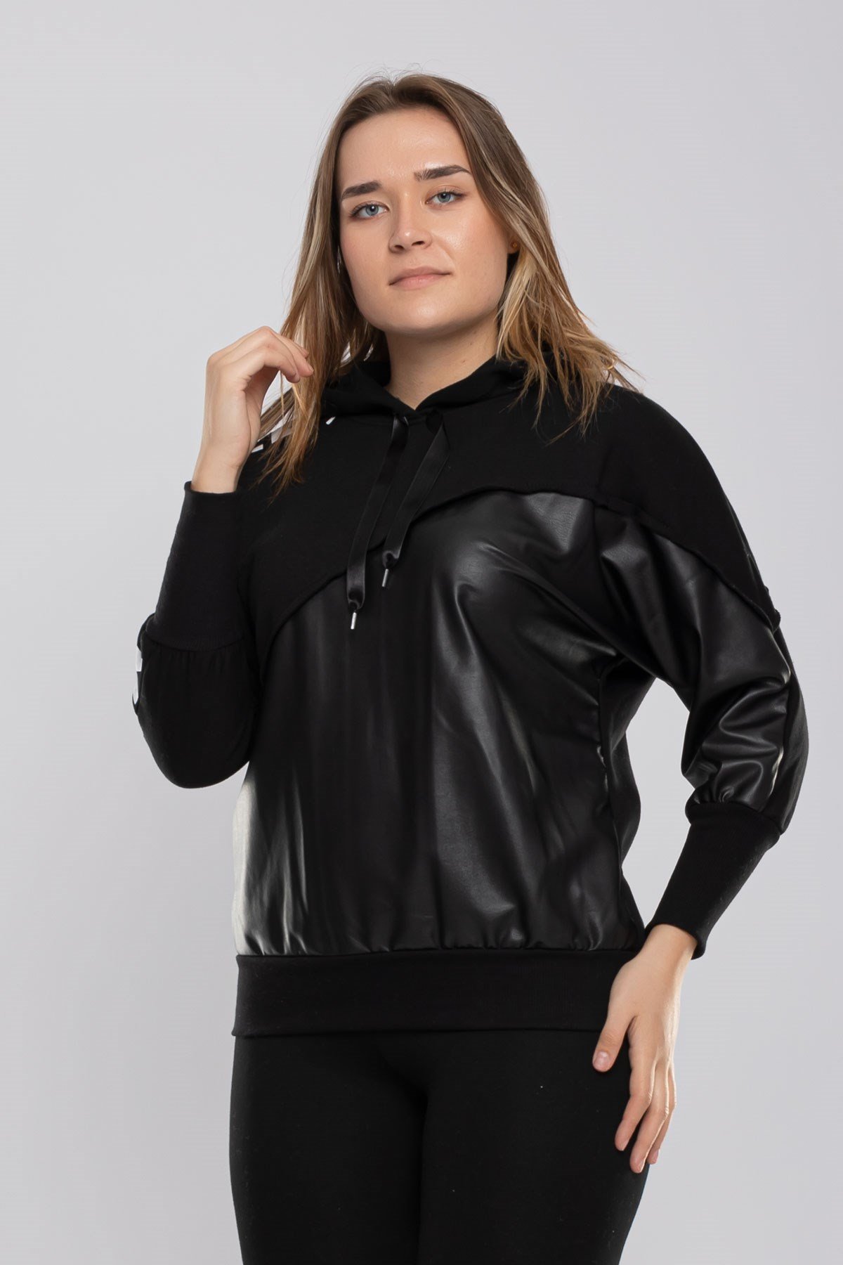 5147 Derili Kapşonlu New Need Baskı İiç Şardonlu Sweat