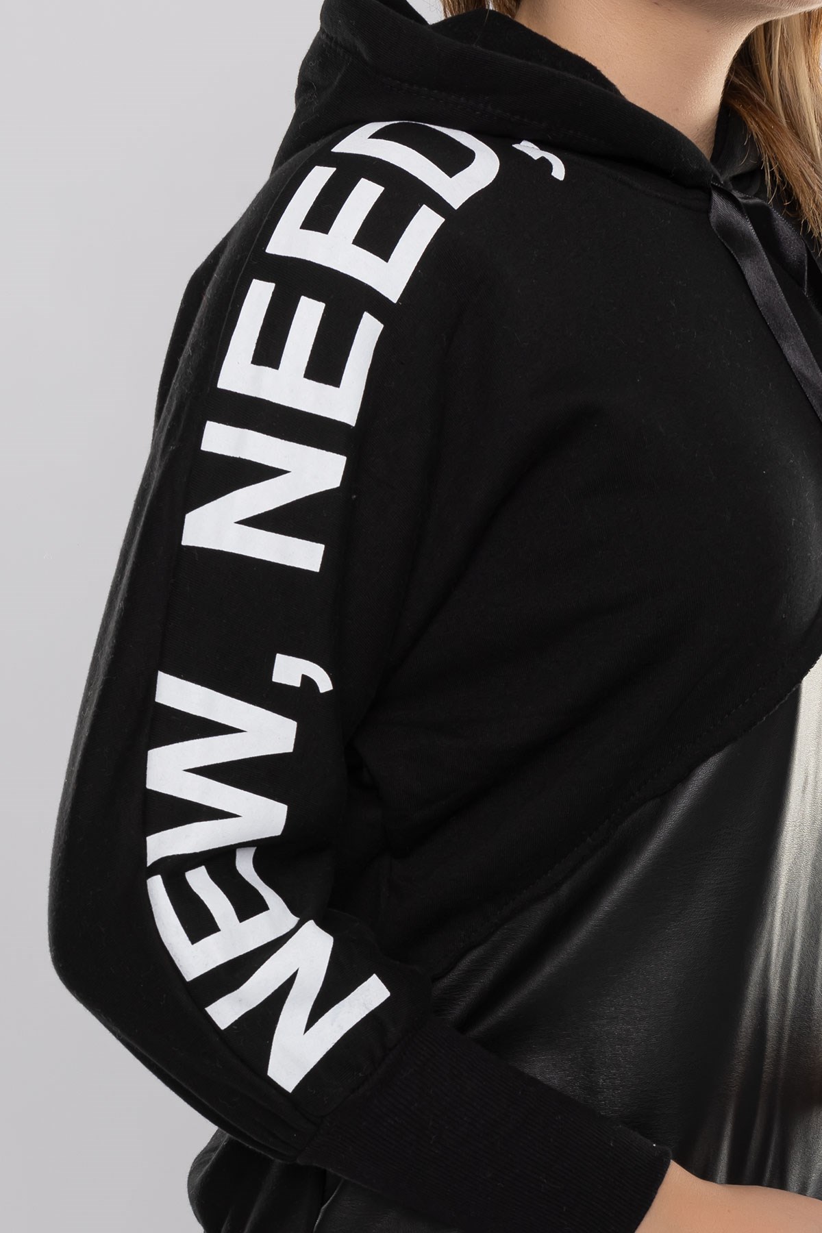 5147 Derili Kapşonlu New Need Baskı İiç Şardonlu Sweat