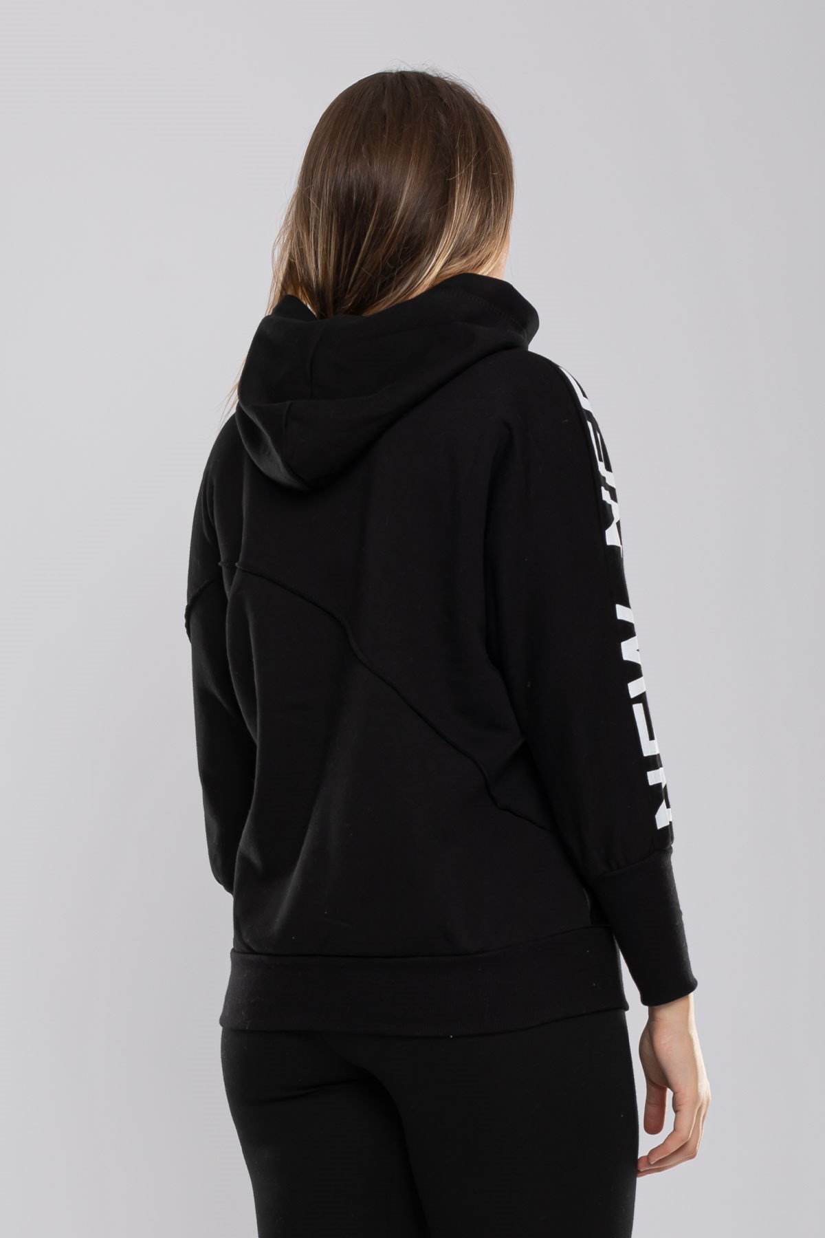 5147 Derili Kapşonlu New Need Baskı İiç Şardonlu Sweat