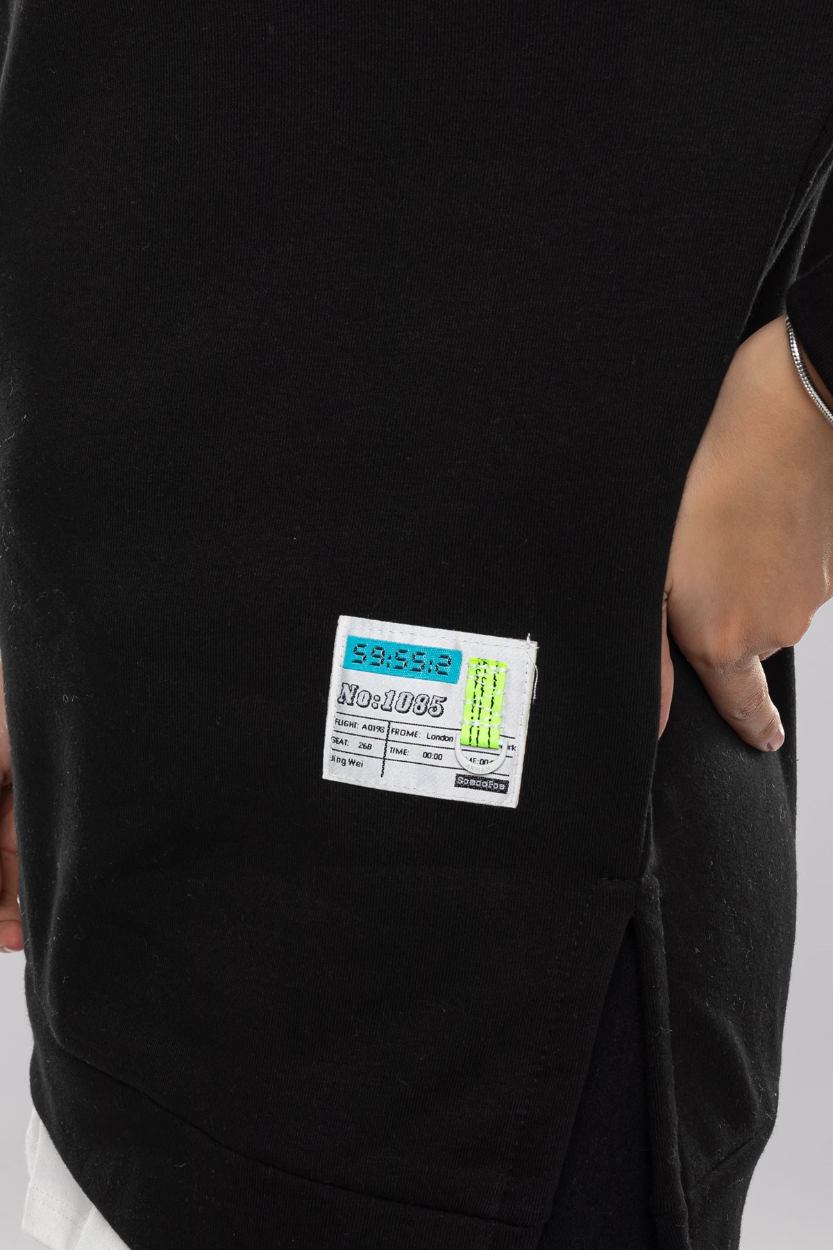 5152 Bisiklet Yaka Eteği Renkli Reglan Kol Sweat