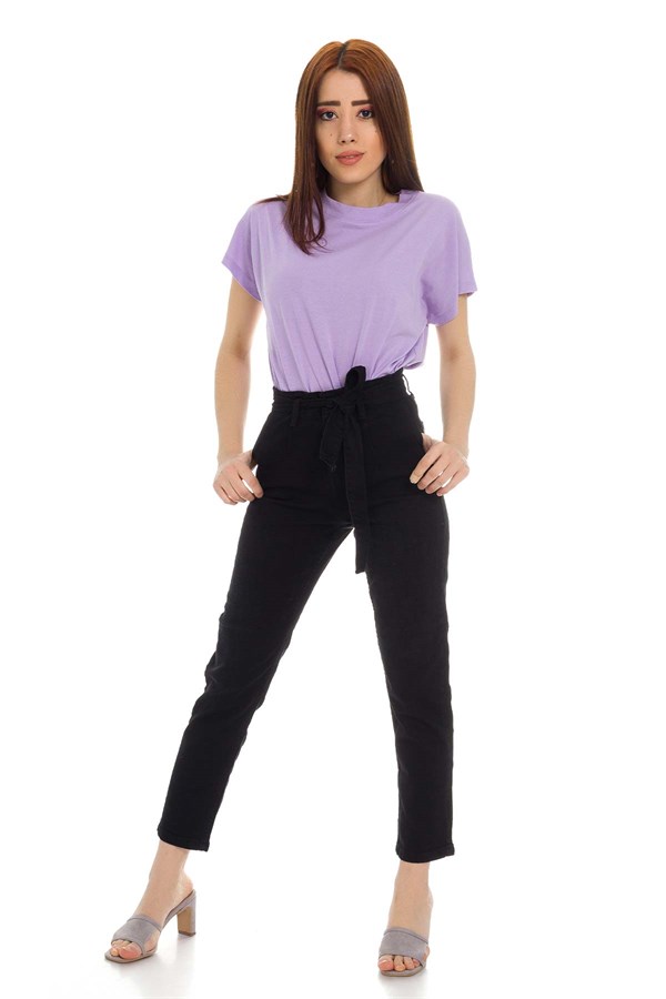 5701-1 Elis Kuşaklı Mom Jeans