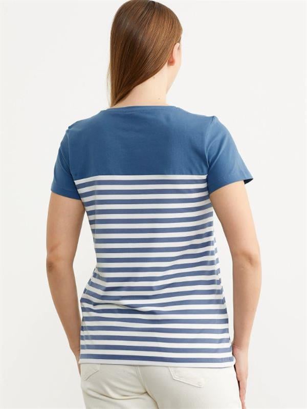60036 Marine Düğme Detay Polo Yaka Kısa Kol Tshirt