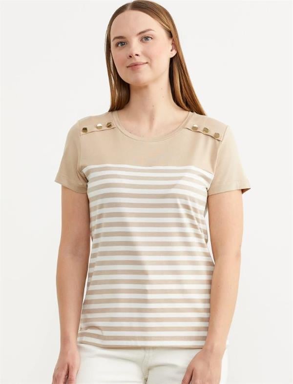 60036 Marine Düğme Detay Polo Yaka Kısa Kol Tshirt