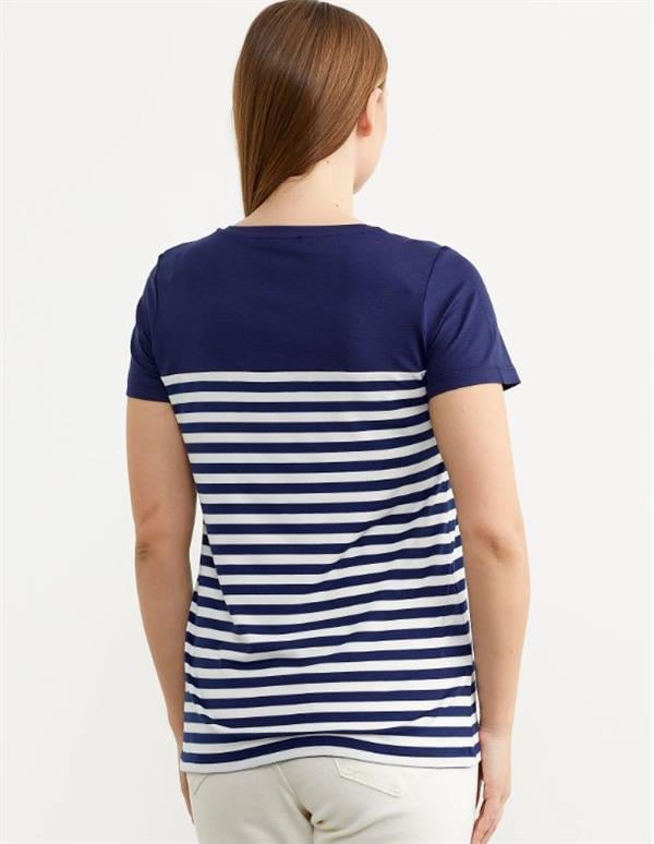 60036 Marine Düğme Detay Polo Yaka Kısa Kol Tshirt